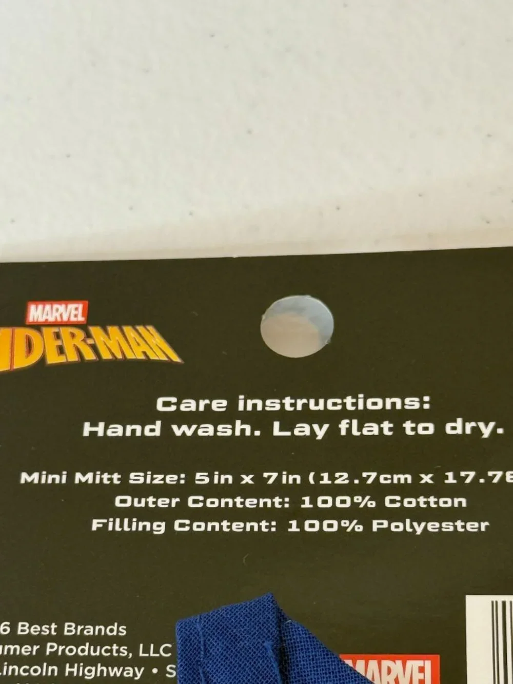 Marvel Spider-Man Pot Holder Mini Mitt 2 Piece Kitchen Set New